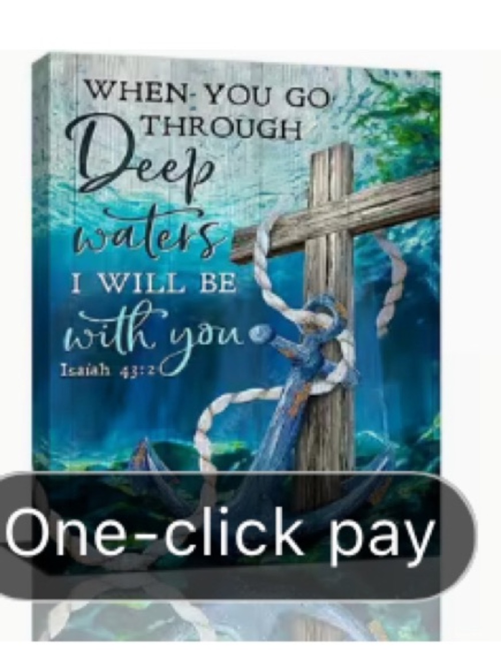 Inspirational Coastal Anchor Wall Art - Blue 12x16